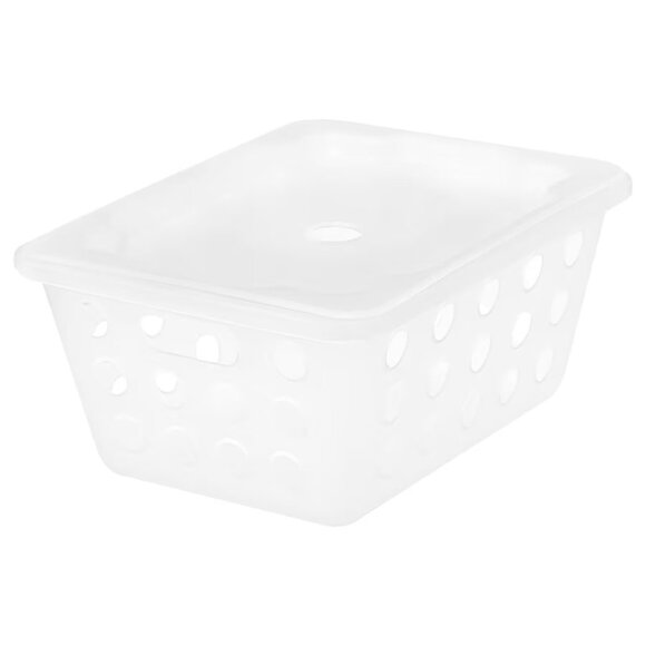 IKEA RUNDBAL Storage box with lid, natural - Picture 1 of 15